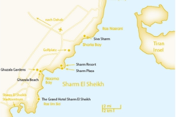 Karte von den Red Sea Hotels in Sharm El Sheikh