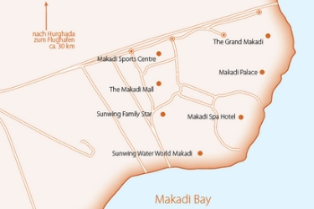 Karte von den Red Sea Hotels in der Makadi Bucht